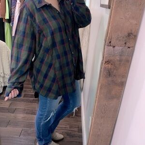 Terra & Sky plaid button up top size 2X new with tags